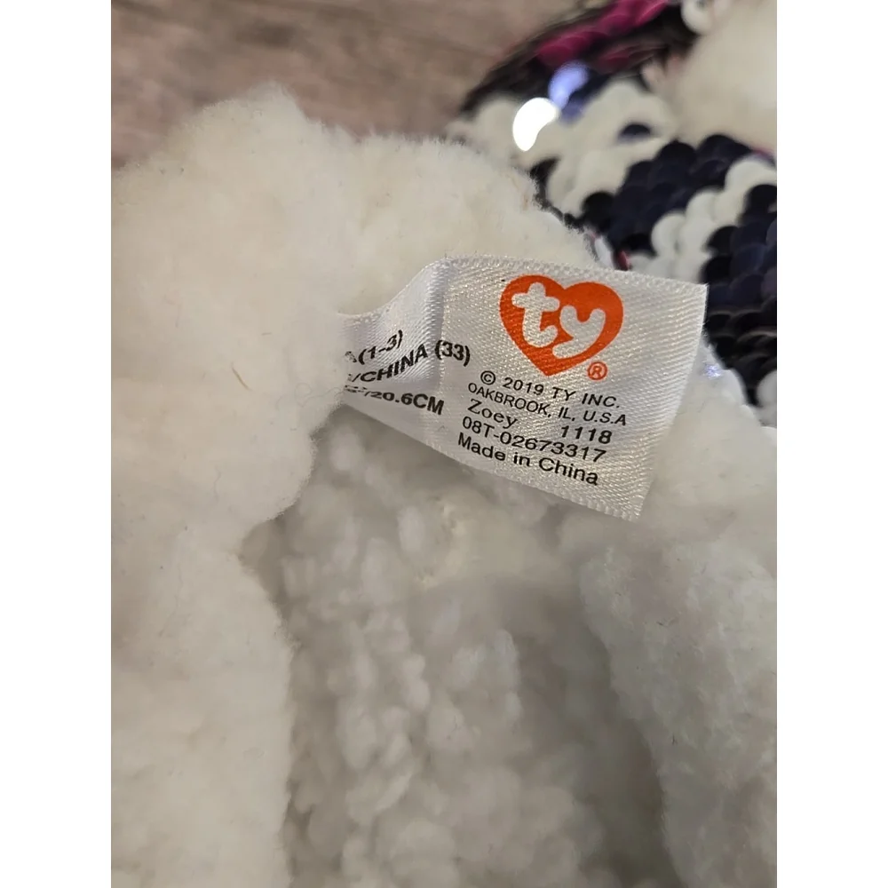 TY Fashion Slippers Zoey Zebra NWT Girls Size 1 To 3 (212)